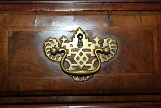 An 18th century walnut and featherbanded chest on chest, W.3ft 6in.